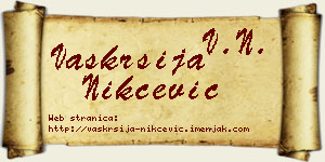 Vaskrsija Nikčević vizit kartica